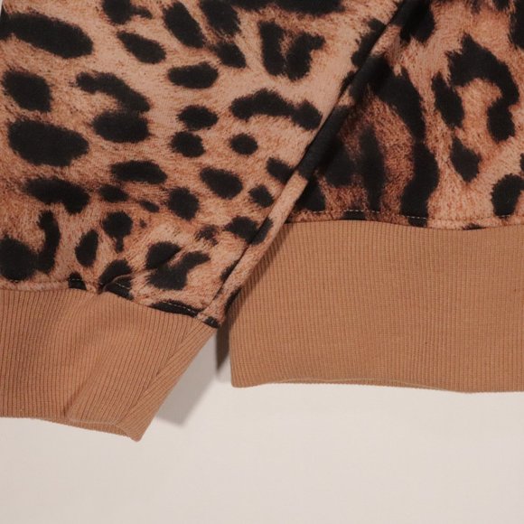 NWT BP Leopard Print Animal Mock Neck Sweatshirt Brown Sweater - Picture 5 of 10
